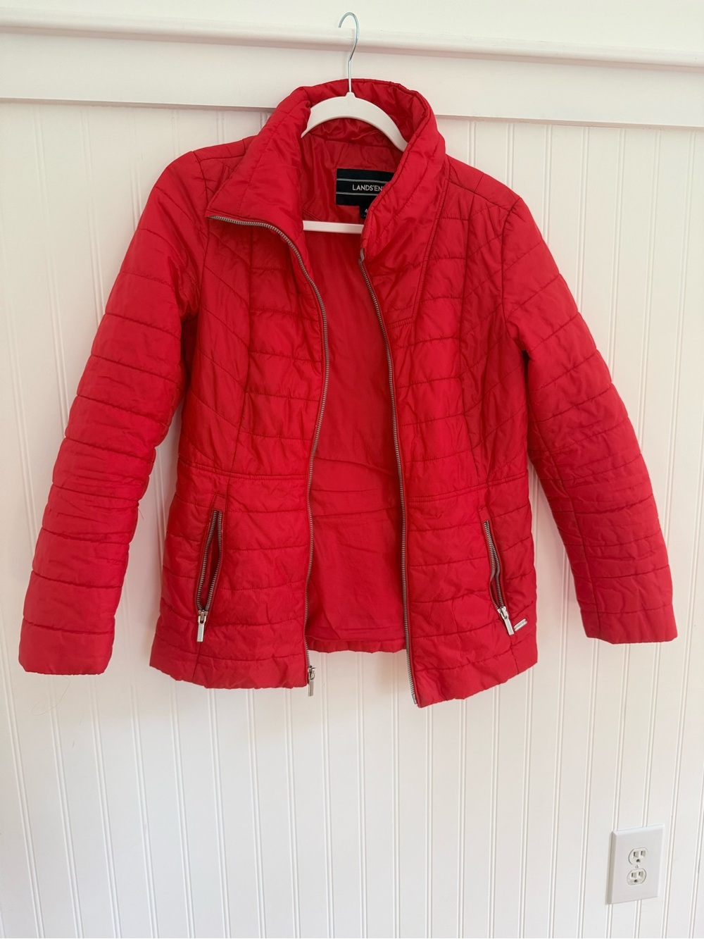 Lands' End Women's Quilted Red Jacket 4P
